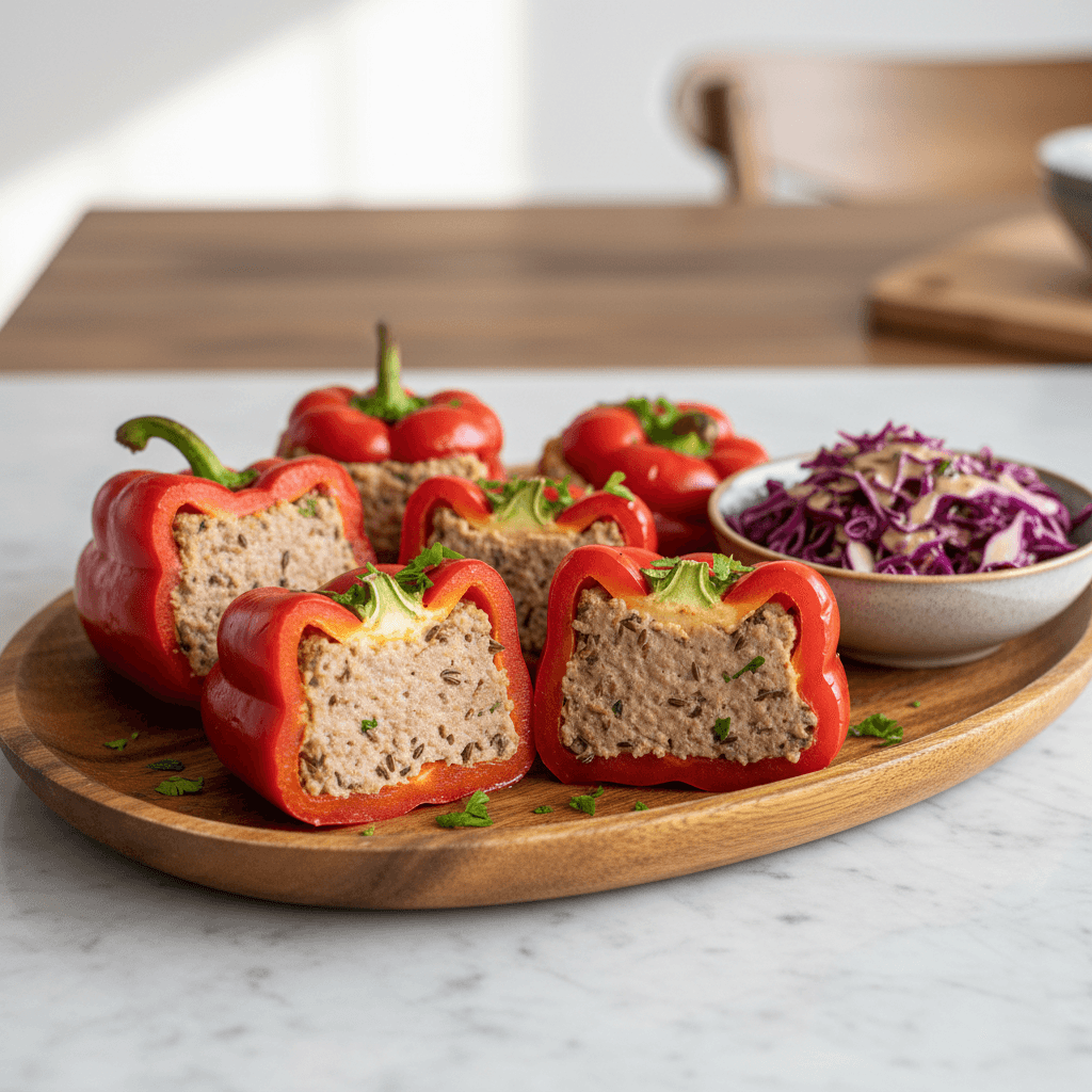 Gefüllte Paprika mit Fleischfüllung - Thermomix Rezept