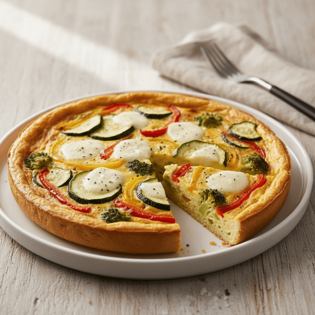 Gemüse-Mozzarella-Quiche ohne Boden - Thermomix Rezept