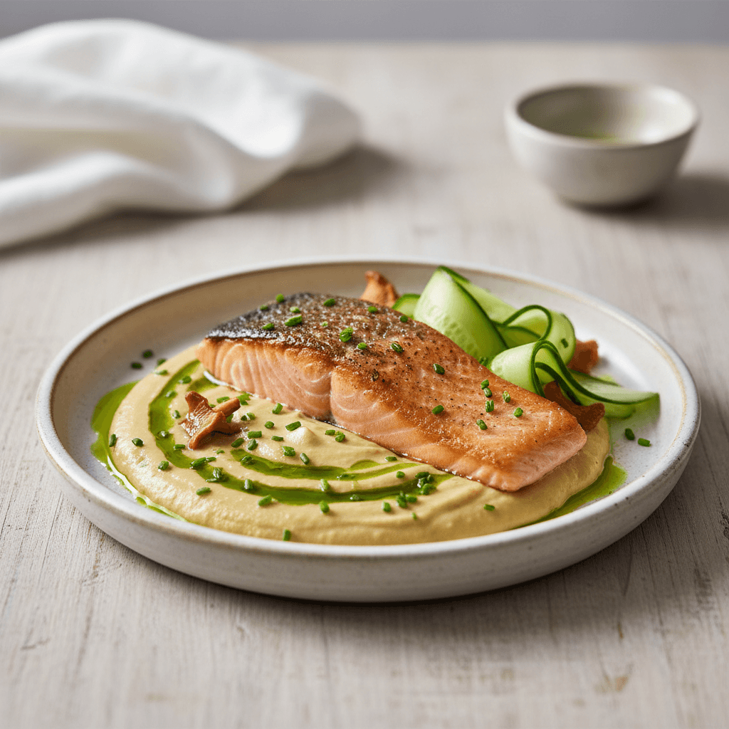 Lachs mit Pfifferling-Kartoffelcreme - Thermomix Rezept