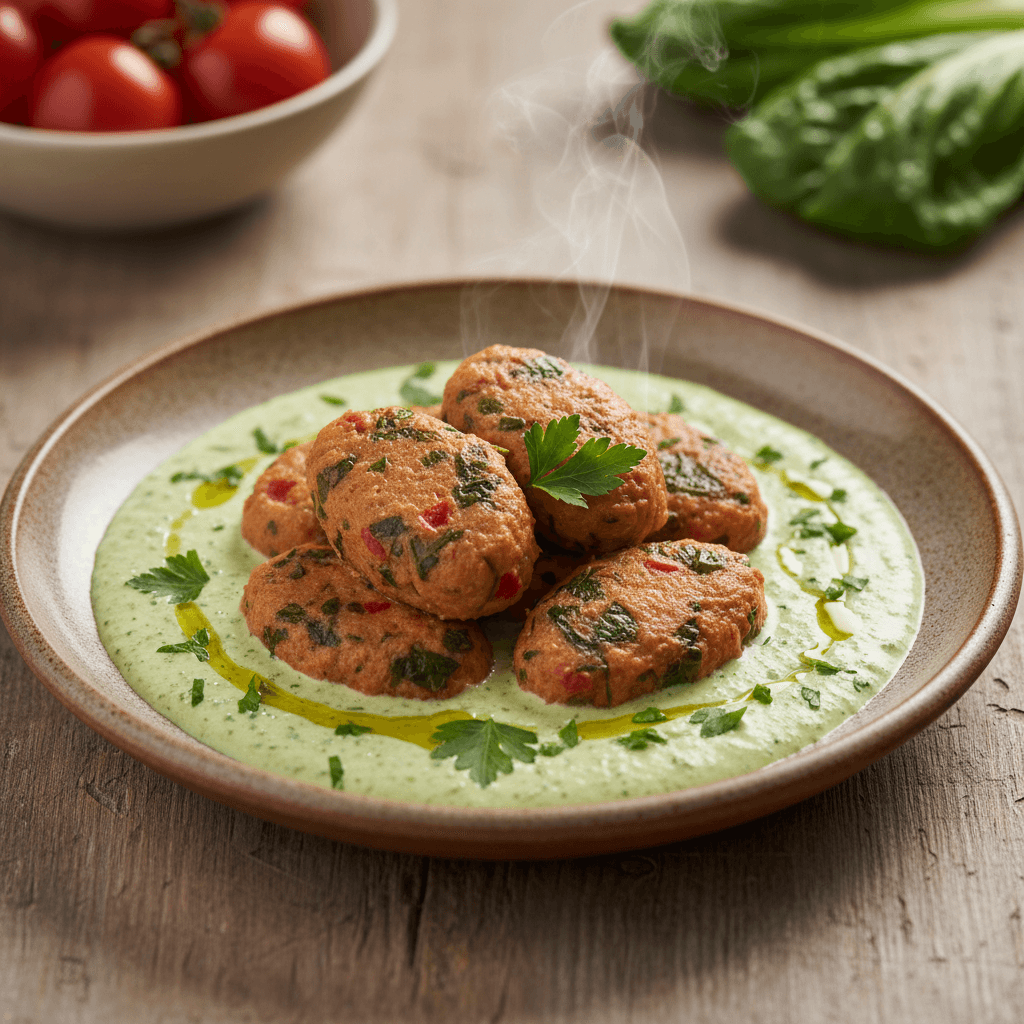 Bayerische Wirsing-Tomaten-Nockerl mit Petersilien-Dip - Thermomix Rezept