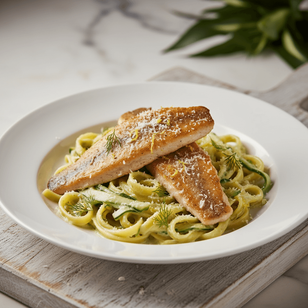 Forelle mit Gurken-Zitronen-Nudeln - Thermomix Rezept
