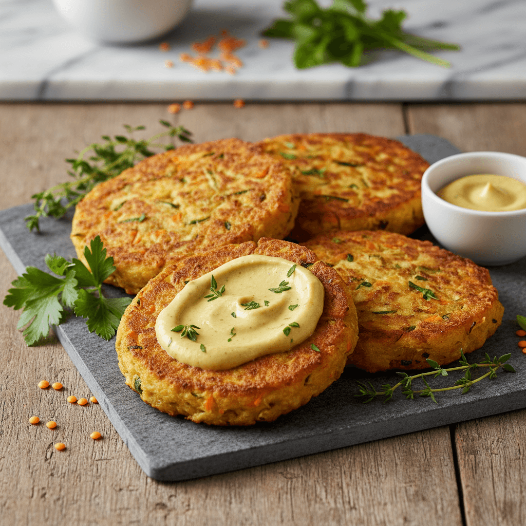 Linsen-Fladen mit Senf-Kräutern - Thermomix Rezept