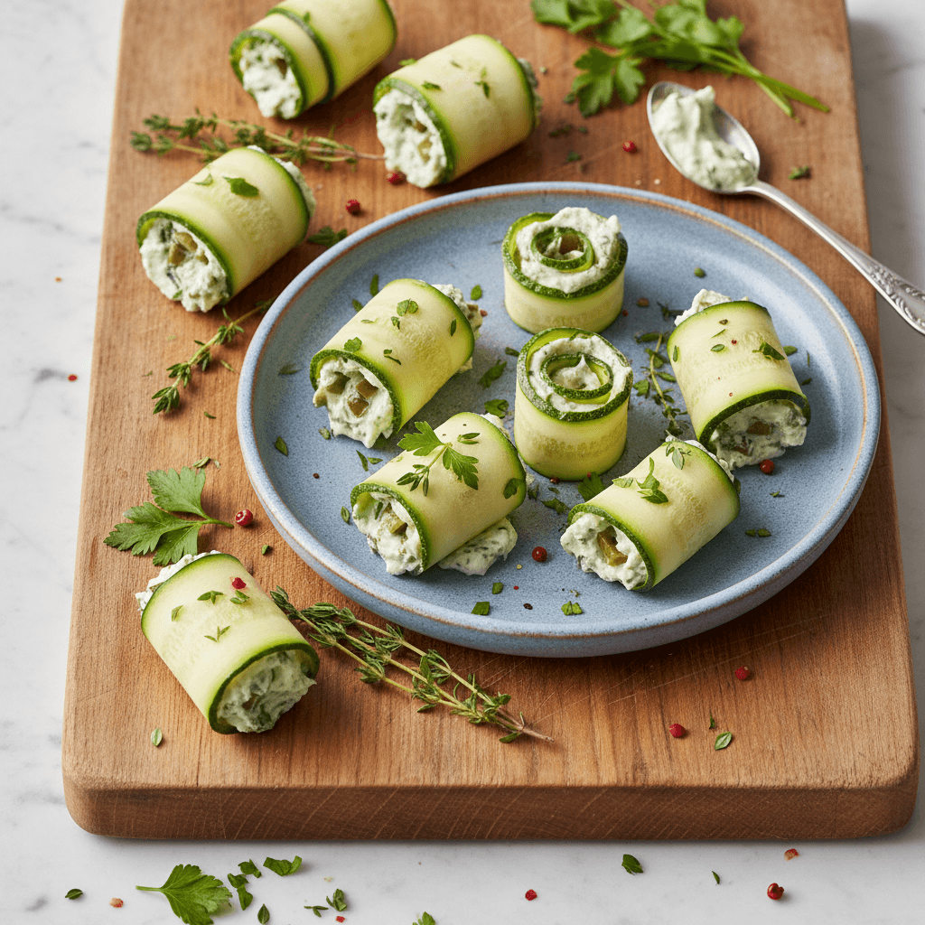 Zucchini-Frischkäse-Röllchen - Thermomix Rezept