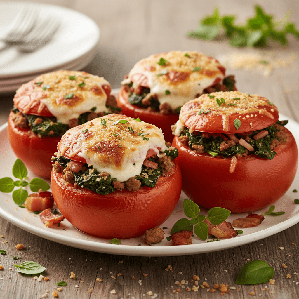 Gefüllte Tomaten mit Spinat-Speck - Thermomix Rezept