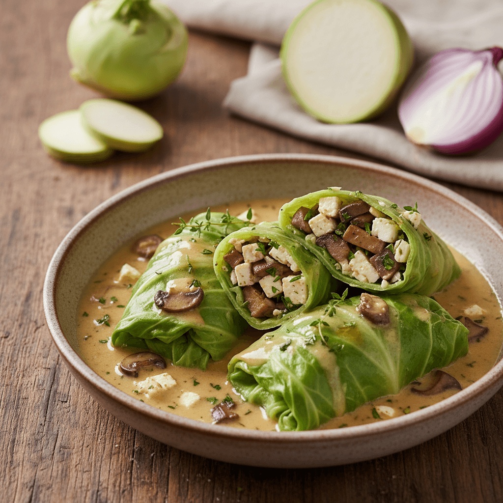 Wirsingröllchen mit Feta-Pilzfüllung - Thermomix Rezept