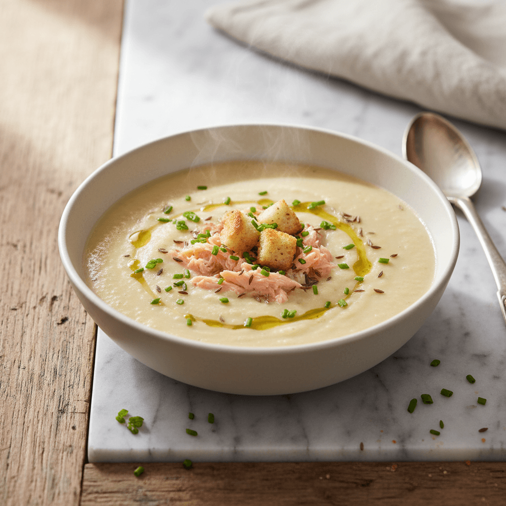 Velouté de Chou-fleur au Saumon - Thermomix Rezept