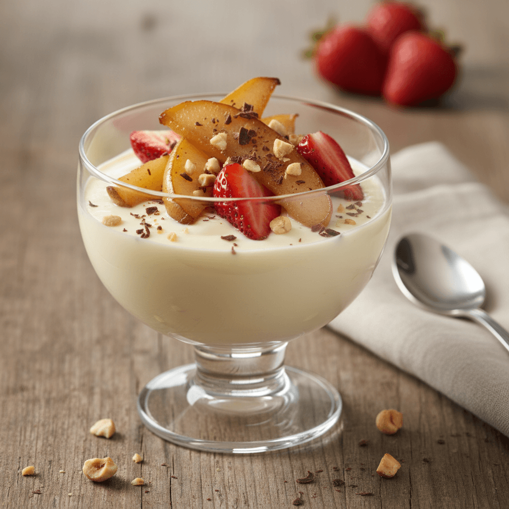 Panna Cotta con Pere e Fragole - Thermomix Rezept