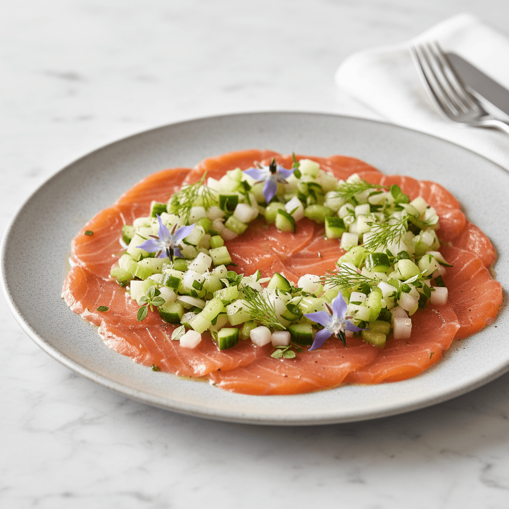 Lachs-Carpaccio mit Kohlrabi-Salsa - Thermomix Rezept