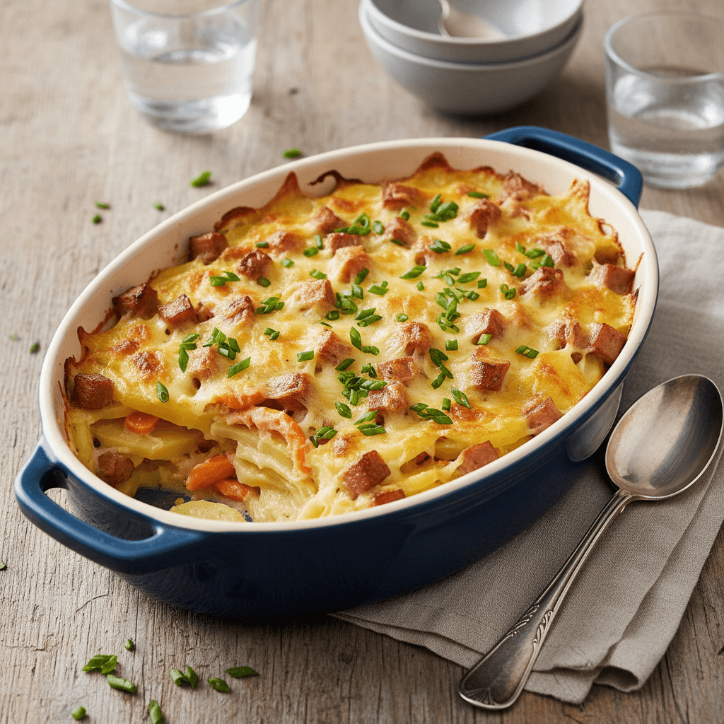 Leberkäse-Kartoffelauflauf Nordic - Thermomix Rezept