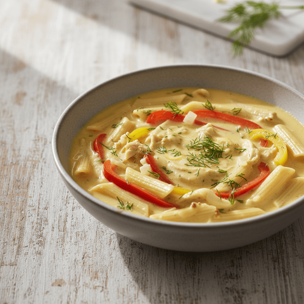 Hühnchen-Nudeln mit Paprika-Dill - Thermomix Rezept