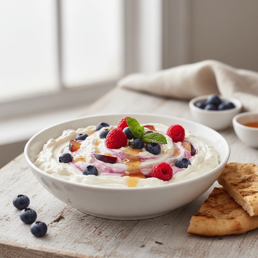 Griechische Beeren-Frischkäse-Creme - Thermomix Rezept
