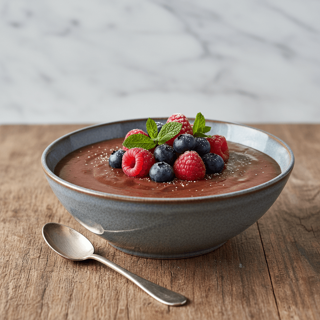 Schokoladen-Grießpudding mit Beeren - Thermomix Rezept