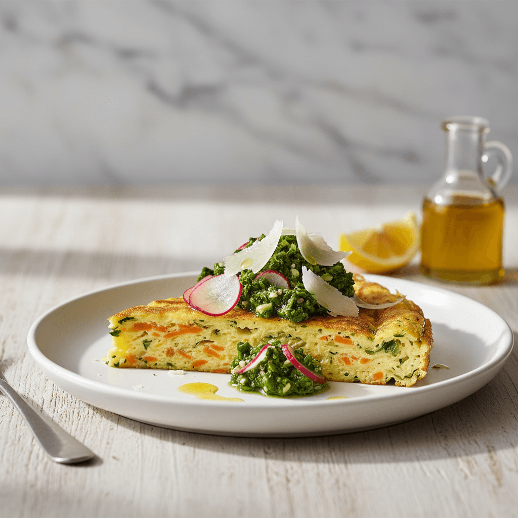 Frittata Primavera con Ravanelli e Carote – Italienische Frühlingsfrittata mit Radieschen-Karotten-Salsa Verde - Thermomix Rezept