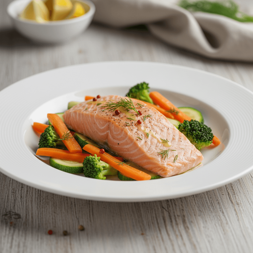 Gedämpfter Lachs mit Gemüse - Thermomix Rezept